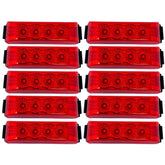 4''x1'' Thin line Led Side Marker and Clearance Lights 4 LED with Reflectors Submersible Sealed Waterproof 12V with Surface Mount Bracket for Truck, Trailer, Boats, Rectangular (Clear Lens)