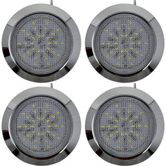 Universal Interior Light Round 30 LED Reading Light Ceiling Dome Roof Car Truck Boat Chrome Bezel Housing- 2.7" Diameter Super Bright! White LED's