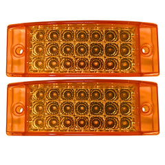 All Star Truck Parts Amber/Red 6" 21 LED Side Marker Clearance Light Rectangle 12V Truck Trailer Camper Boat Marine 6x2 Rectangular Surface Mount Sealed and Waterproof