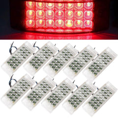 All Star Truck Parts Amber/Red 6" 21 LED Side Marker Clearance Light Rectangle 12V Truck Trailer Camper Boat Marine 6x2 Rectangular Surface Mount Sealed and Waterproof