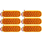 6.5" Inch Oval Amber/Red 24 LED Turn Tail Clearance Signal Light Truck Trailer