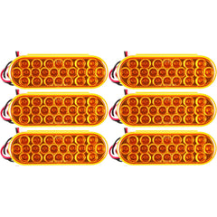 6.5" Inch Oval Amber/Red 24 LED Turn Tail Clearance Signal Light Truck Trailer