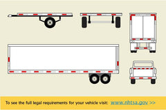2"x150' DOT-C2 PREMIUM Reflective Safety Red and White Conspicuity Tape Trailer