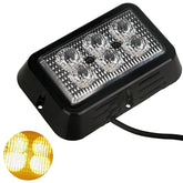 6" x 4" Rectangle 6 LED Amber Strobe Light Towing Safety 6-Flash Pattern 10V-30V