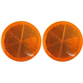 All Star Truck Parts Class A 3" Round Reflector Strong Stick-on - RED/Amber for Trailers, Trucks, Automobiles, Mail Boxes, Boats, SUV's, RV's, Industrial Applications Red + Amber