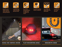 2pc- 16 LED Emergency Roadside Warning and Safety Work Flare Light Dual-use Swivel Hook, Magnetic Base. Red Flashing integrated LED's with 9 different warning modes including S.O.S indicator.
