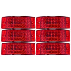 All Star Truck Parts Amber/Red 6" 21 LED Side Marker Clearance Light Rectangle 12V Truck Trailer Camper Boat Marine 6x2 Rectangular Surface Mount Sealed and Waterproof