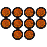 4" Round Amber/Red/White LED Trailer Tail Light 18 LED Stop Turn Signal Marker Running Lights Rubber Grommet & Direct Wiring Trucks Trailer RV Boat Dump Truck Camper IP67 Waterproof DOT Certified 12V