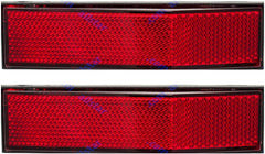 All Star Truck Parts 5-1/4" Angled Rectangular Stick On Reflector for Trailers, Trucks, Automobiles, Mail Boxes, Boats, SUV's, RV's, Industrial Strong Adhesive DOT/SAE Approved Red