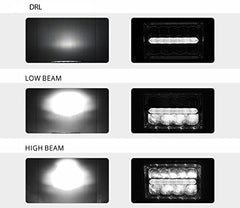 All Star Truck Parts 4X6 Inch Rectangle LED Headlights Replacement for Trucks 4" x 6" High/Low Beam DRL Replace H4651 H4652 H4656 H4666 H6545