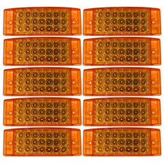 All Star Truck Parts Amber/Red 6" 21 LED Side Marker Clearance Light Rectangle 12V Truck Trailer Camper Boat Marine 6x2 Rectangular Surface Mount Sealed and Waterproof