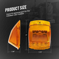 All Star Truck Parts 5x Bright Amber Yellow 17 LED Clear Lens Cab Marker Top Clearance Roof Lights Assembly Replacement Semi Truck Trailer Kenworth Peterbilt Freightliner Mack International DOT