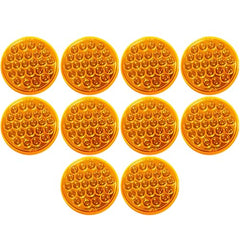 4" Round Amber LED Trailer Tail Light 24 LED Stop Turn Signal Brake Marker Running Lights w/ 3 Wire Pigtail Plug Trucks Trailer RV Boat Dump Truck Camper IP67 Waterproof DOT Certified 12V