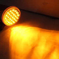 4" Round Amber LED Trailer Tail Light 24 LED Stop Turn Signal Brake Marker Running Lights w/ 3 Wire Pigtail Plug Trucks Trailer RV Boat Dump Truck Camper IP67 Waterproof DOT Certified 12V