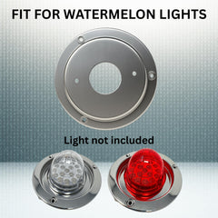 Watermelon Light Bunk Adapter Kit for any 4" hole, 3" Spacing Mount, Stainless Steel Round Marker Light Bezel Covers Truck RV Trailer Tail Light Bezel Custom Mounting Bracket, Light Not Included