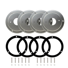 Watermelon Light Bunk Adapter Kit for any 4" hole, 3" Spacing Mount, Stainless Steel Round Marker Light Bezel Covers Truck RV Trailer Tail Light Bezel Custom Mounting Bracket, Light Not Included