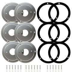 Watermelon Light Bunk Adapter Kit for any 4" hole, 3" Spacing Mount, Stainless Steel Round Marker Light Bezel Covers Truck RV Trailer Tail Light Bezel Custom Mounting Bracket, Light Not Included