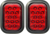 All Star Truck Parts 5x3 Amber/Red/White Rectangle 12 LED Signal Turn Tail Park Light Tow Truck Semi Trailer CM Flatbed Reading Postal Hitch Mounted RV Bus Grommet 3 Wire Pigtail Plug Kit IP67 Waterproof