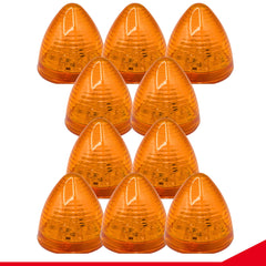 All Star Truck Parts 10Pcs 2 inch Amber 9LED Side Marker Lights, 2" Beehive Light, Round Cone Clearance Lights with Reflector Lens for 12V Trailer Truck Replacement for Peterbilt Kenworth Freightliner