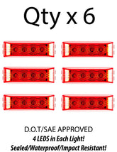 4" Inch 4 LED Rectangle Truck Semi Trailer Side Marker Clearance Light