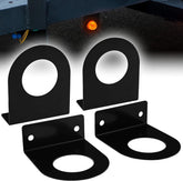 All Star Truck Parts 4 Pack 2"/2.5"/3.4" Round Marker Light Mounting Bracket L Shaped 3mm Black Powder Coated Steel Ultra Sturdy Versatile Mounting for 2"/2.5"/3.4" Round Trailer Marker Lights On Truck Trailer RV