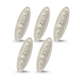 All Star Truck Parts 5pcs Amber Lens Yellow 12 LED Top Cab Marker Roof Running Lights Lamps Assembly Replacement for Freightliner Cascadia 2008-2019 Heavy Duty Truck Cab Lights, Flange Mount, 6"x2"