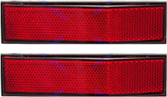 All Star Truck Parts 5-1/4" Angled Rectangular Stick On Reflector for Trailers, Trucks, Automobiles, Mail Boxes, Boats, SUV's, RV's, Industrial Strong Adhesive DOT/SAE Approved Red