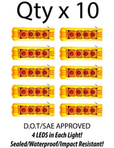 Amber 4" Inch 4 LED Rectangle Truck Trailer Side Marker Clearance Light