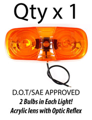 4"Inch Double Bullseye Camper RV Trailer Side Marker Clearance Light