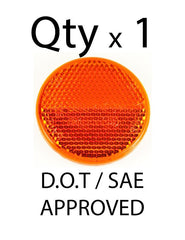 2" Inch Round Reflector Adhesive Bike, Trailer, Truck, Boat, Mailbox