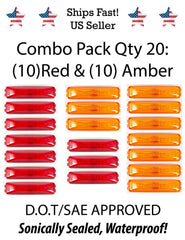 4" Inch Rectangle Truck Semi Trailer Sealed Side Marker Clearance Light