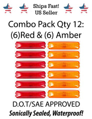 4" Inch Rectangle Truck Semi Trailer Sealed Side Marker Clearance Light