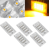 Amber Cab Marker Lights 12 LED Top Roof Running Rectangle Cab Lights LED Reflectors Compatible with Freightliner Century/Columbia Roof Cab Marker Clearance Lights Sealed Waterproof 12V (Amber/Clear Lens)