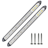 2PC 13.5" LED Identification Light Bar Dual Function - Stop, Tail, Turn, & Back-Up Light - 8 Red/6 White LEDs, Super Bright, Weatherproof IP67, DOT FMVSS Compliant Trailers RVs Campers, 12V