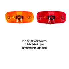 4"Inch Double Bullseye Camper RV Trailer Side Marker Clearance Light