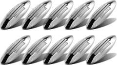 6-3/5 Inch Flatline Oval 24LED Side Marker Clearance Lights Chrome Bezel DOT Approved with Bullet Plug, Front Fender Panel Lights for Semi Trucks, Flush Surface Mount, IP67 Waterproof