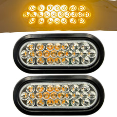 6" Oval LED Recessed Amber Strobe Light, 24 LED DOT/SAE Approved & Marked, Waterproof, Super Bright High Powered Strobe for Towing?