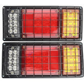 2Pcs LED Truck Trailer Tail Lights Bar Kit 40 LED Waterproof Tail Turn Signal Brake Light Running Reverse Light with Iron Net Protection 5 Wires 10V-30V for Truck Boat Trailer UTV RV Camper