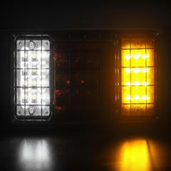 2Pcs LED Truck Trailer Tail Lights Bar Kit 40 LED Waterproof Tail Turn Signal Brake Light Running Reverse Light with Iron Net Protection 5 Wires 10V-30V for Truck Boat Trailer UTV RV Camper