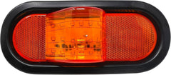 2x 6" Mid Turn Signal Amber Marker Light Rubber Mount 18 LED w/Reflex Lens Universal Waterproof 6 Inch Oval Led Mid-Ship Marker and Turn Signal Semi Truck Trailer Peterbilt Kenworth Light