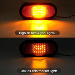 2x 6" Mid Turn Signal Amber Marker Light Rubber Mount 18 LED w/Reflex Lens Universal Waterproof 6 Inch Oval Led Mid-Ship Marker and Turn Signal Semi Truck Trailer Peterbilt Kenworth Light