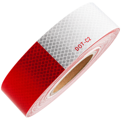 2"x150' DOT-C2 PREMIUM Reflective Safety Red and White Conspicuity Tape Trailer