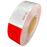2" x150' roll DOT-C2 Premium Reflective Safety Red and White Conspicuity Tape Truck Trailer Boat Horse Trailer Diamond Pattern Long Lasting Waterproof Material, Super Strong Adhesive! 6" Red 6" White