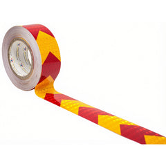 Arrow Reflective Tape, 2" Hazard Warning Tape Waterproof - High Intensity Reflector Conspicuity Safety Construction Strong Adhesive Crystal Lattice