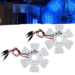 All Star Truck Parts 2x Red Ultra-Thin Hex Style Dual Function Interior 54 diode LED Air Breather Light 4.8" Decorative Air Cleaner Lamp for Peterbilt Kenworth Freightliner Trucks, Trailers, 12-30V