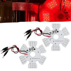 All Star Truck Parts 2x Red Ultra-Thin Hex Style Dual Function Interior 54 diode LED Air Breather Light 4.8" Decorative Air Cleaner Lamp for Peterbilt Kenworth Freightliner Trucks, Trailers, 12-30V