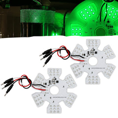 All Star Truck Parts 2x Red Ultra-Thin Hex Style Dual Function Interior 54 diode LED Air Breather Light 4.8" Decorative Air Cleaner Lamp for Peterbilt Kenworth Freightliner Trucks, Trailers, 12-30V