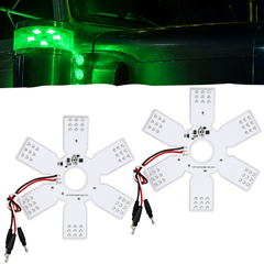 All Star Truck Parts 2x Red Ultra-Thin Hex Style Dual Function Interior 54 diode LED Air Breather Light 7.8" Decorative Air Cleaner Lamp for Peterbilt Kenworth Freightliner Trucks, Trailers, 12-30V