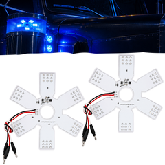 All Star Truck Parts 2x Red Ultra-Thin Hex Style Dual Function Interior 54 diode LED Air Breather Light 7.8" Decorative Air Cleaner Lamp for Peterbilt Kenworth Freightliner Trucks, Trailers, 12-30V