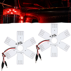 All Star Truck Parts 2x Red Ultra-Thin Hex Style Dual Function Interior 54 diode LED Air Breather Light 7.8" Decorative Air Cleaner Lamp for Peterbilt Kenworth Freightliner Trucks, Trailers, 12-30V